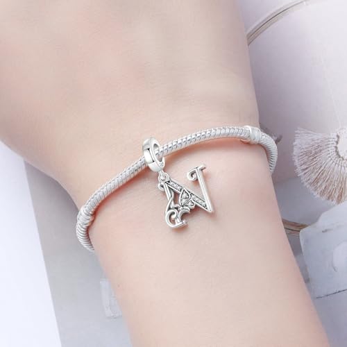 Detalle de CYCUFF Mariposa Letras Colgante de Plata 925 para Pulseras y Collares – joya elegante y atemporal