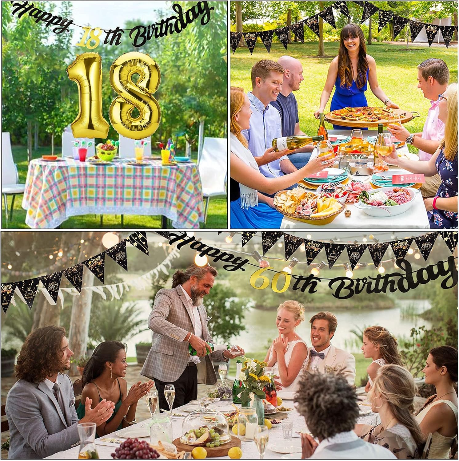 Thumbnail 6 de Afirbeone 30th Birthday Decorations Set – Black & Gold Party Kit
