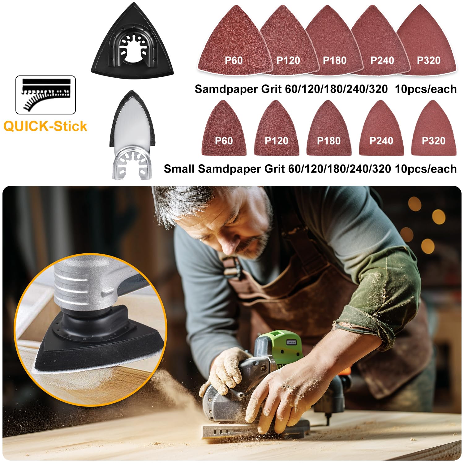 Thumbnail 5 de PECHAM 128PCS Titanium & Japanese Tooth saw blades for multi-tool 🪚