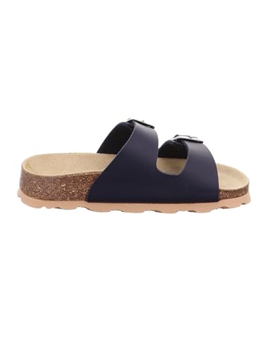 Detalle 1 de Superfit Fussbettpantoffel Hausschuhe Blau 0-800111 (EU Jungen) – Orthopädisches Tiefbett, 2 Schnallen, Lederinnensohle