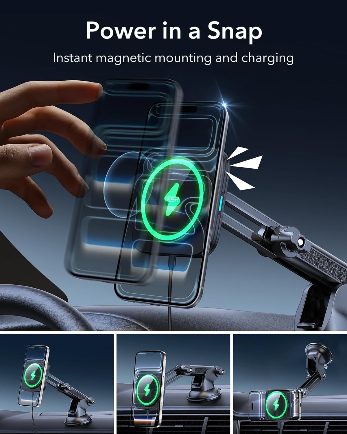 Thumbnail 2 de ESR S25 15W MagSafe Car Mount Charger