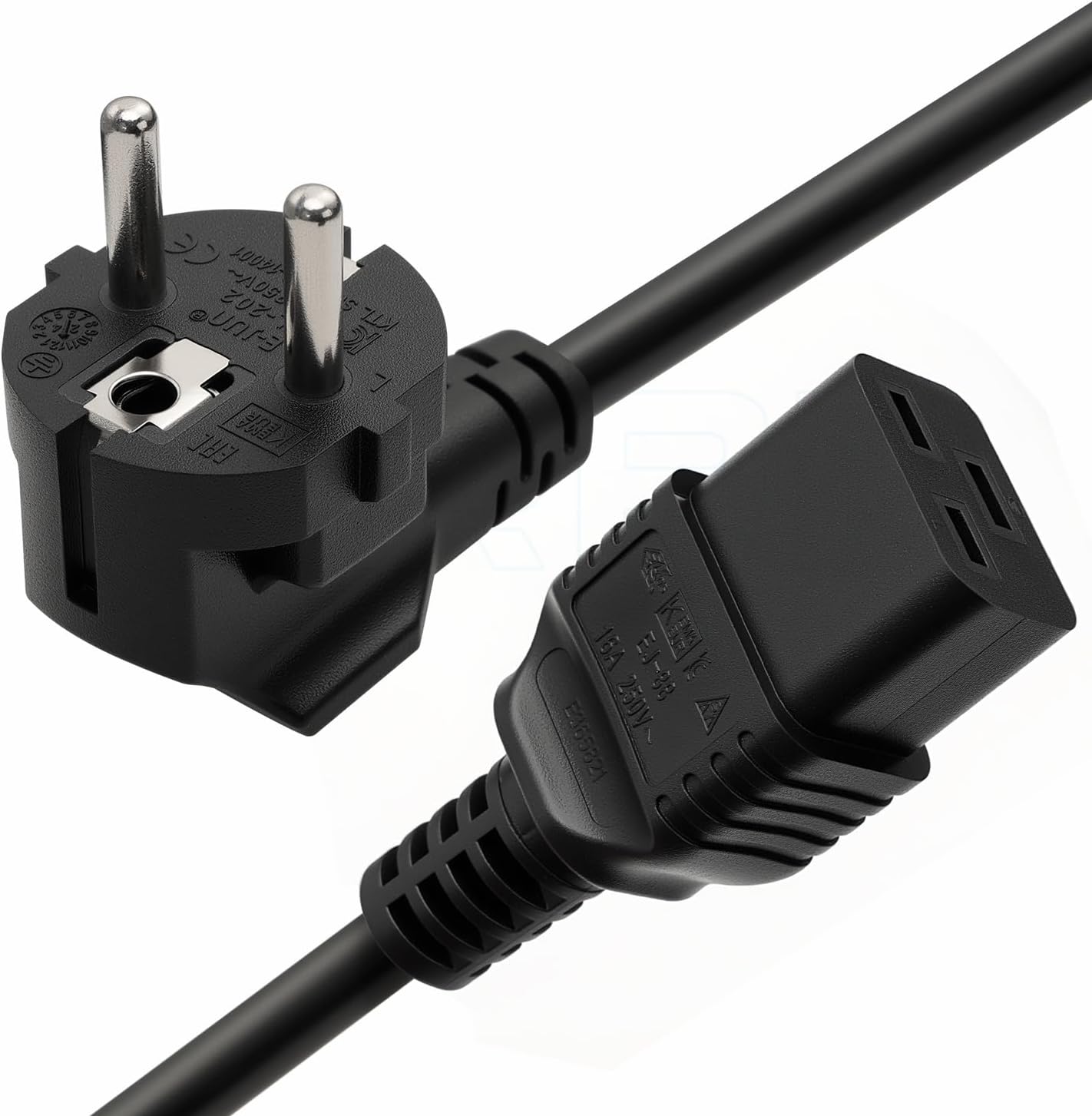 Detalle de DRRI strömkabel med IEC C13, CEE7/7 Schuko och 1,8 m längd