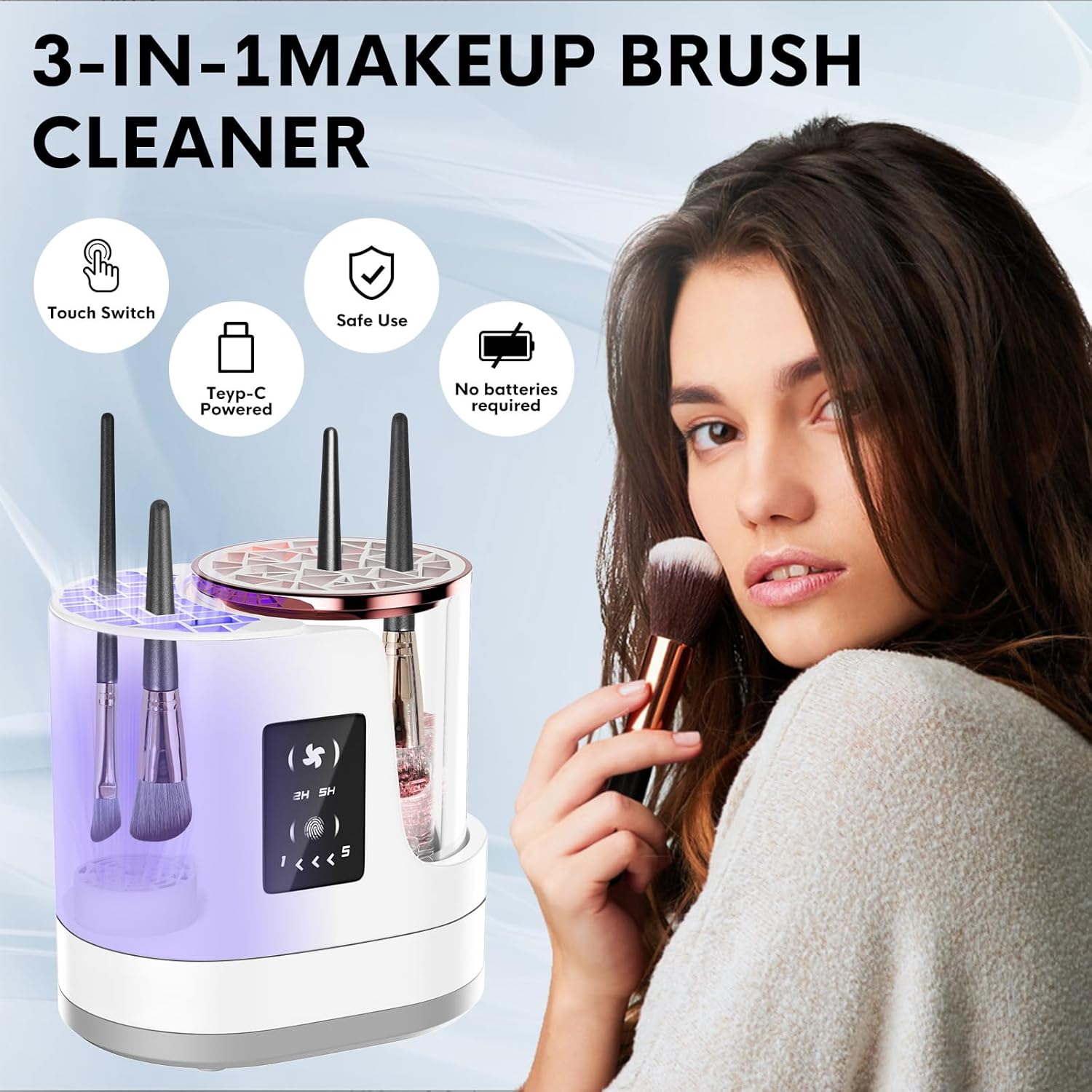 Thumbnail 1 de 3 IN 1 Electric Makeup Brush Cleaner 5min ⏱