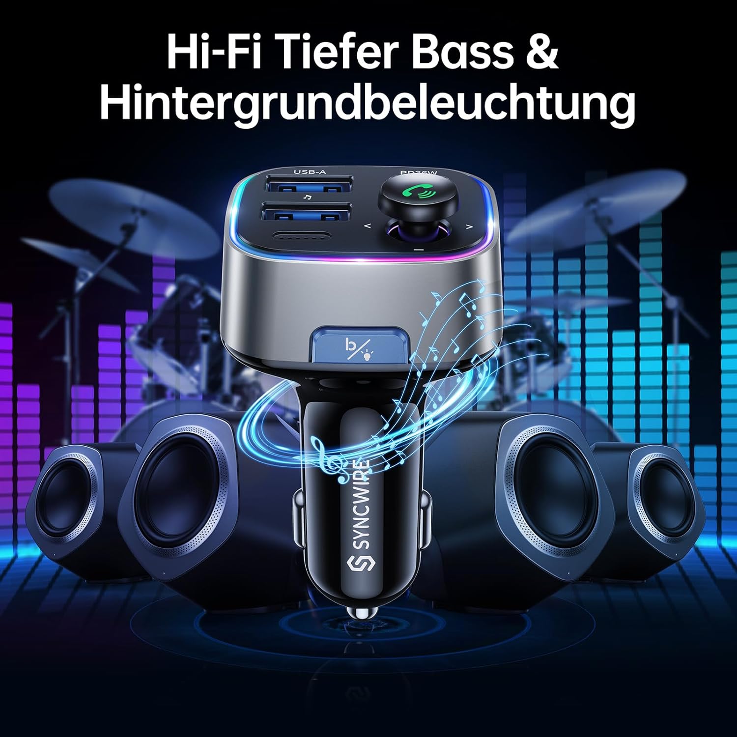 Thumbnail 4 de Syncwire FM-Transmitter mit Bluetooth 5.4