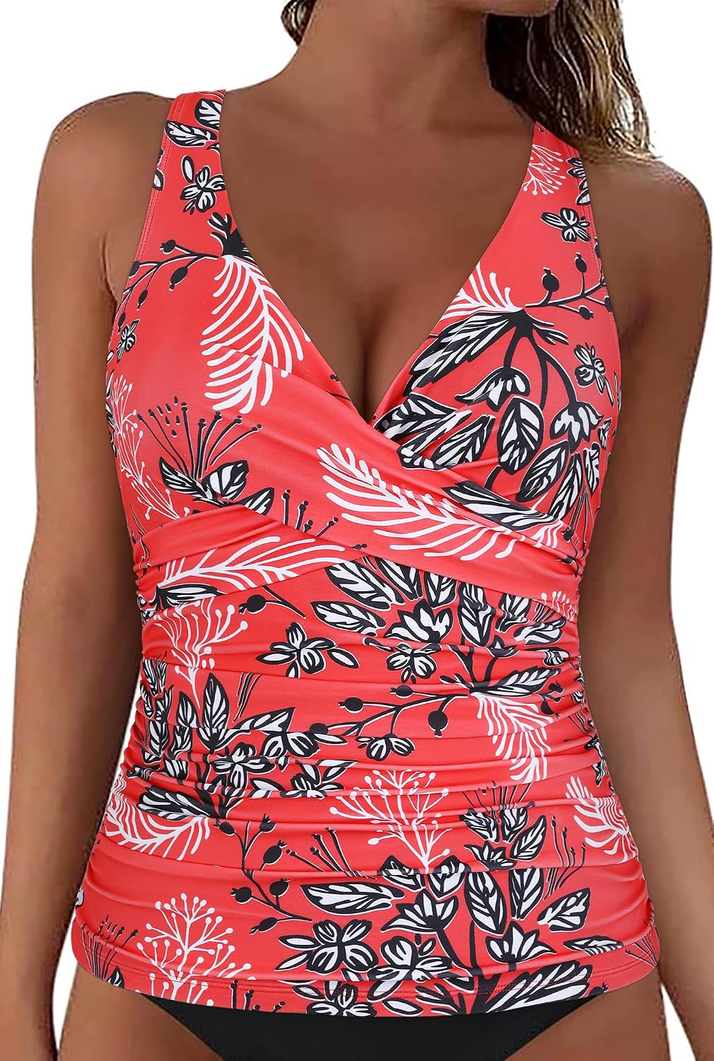 Detalle 2 de Hilor Underwire Tankini Top for Tummy Control