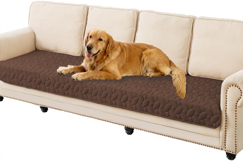 Detalle de Ameritex Waterproof Pet Bed Cover with Anti-Slip Design (30x80 Inches, Chocolate)