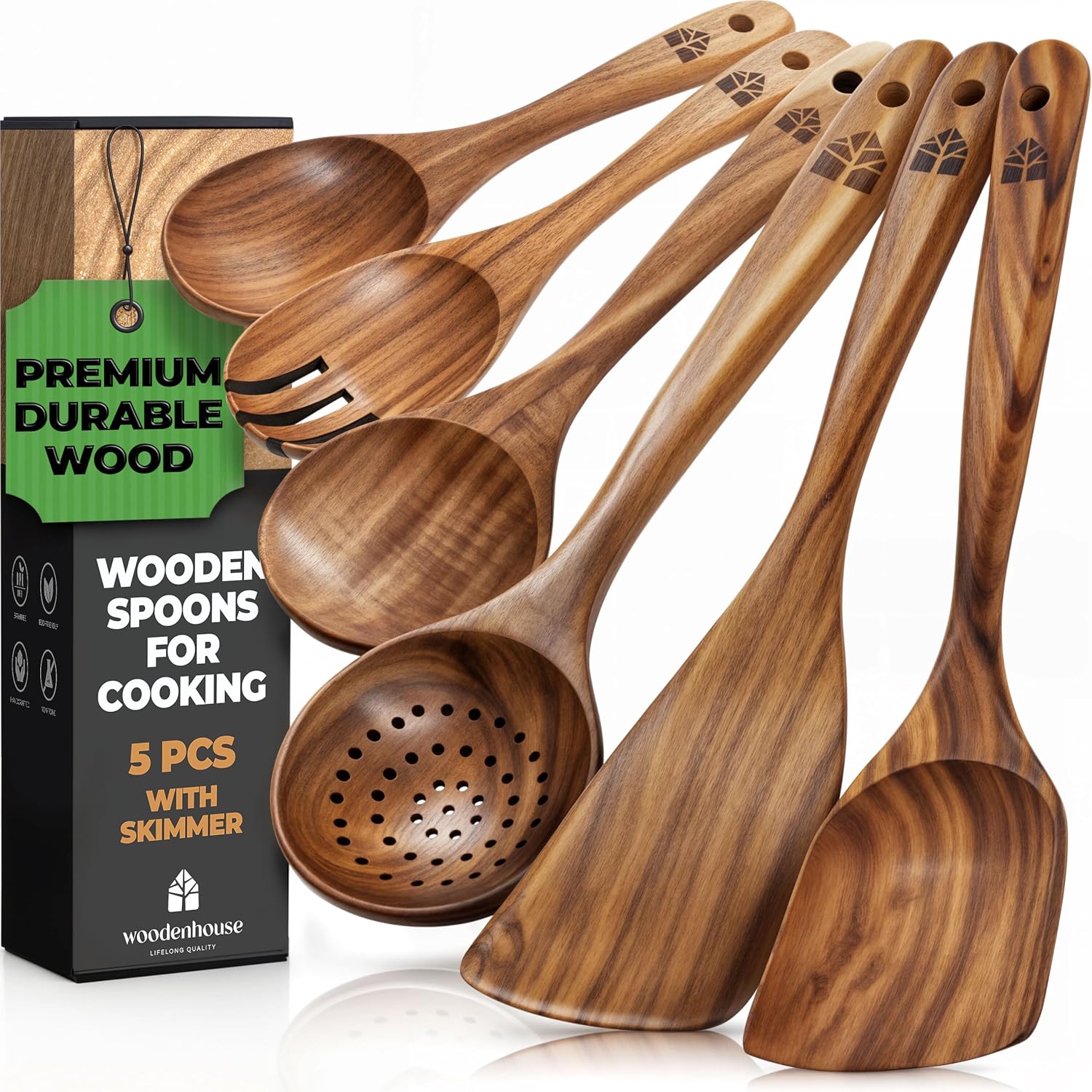 Detalle de Wooden Spoons 6-Piece Utensil Set 🍴