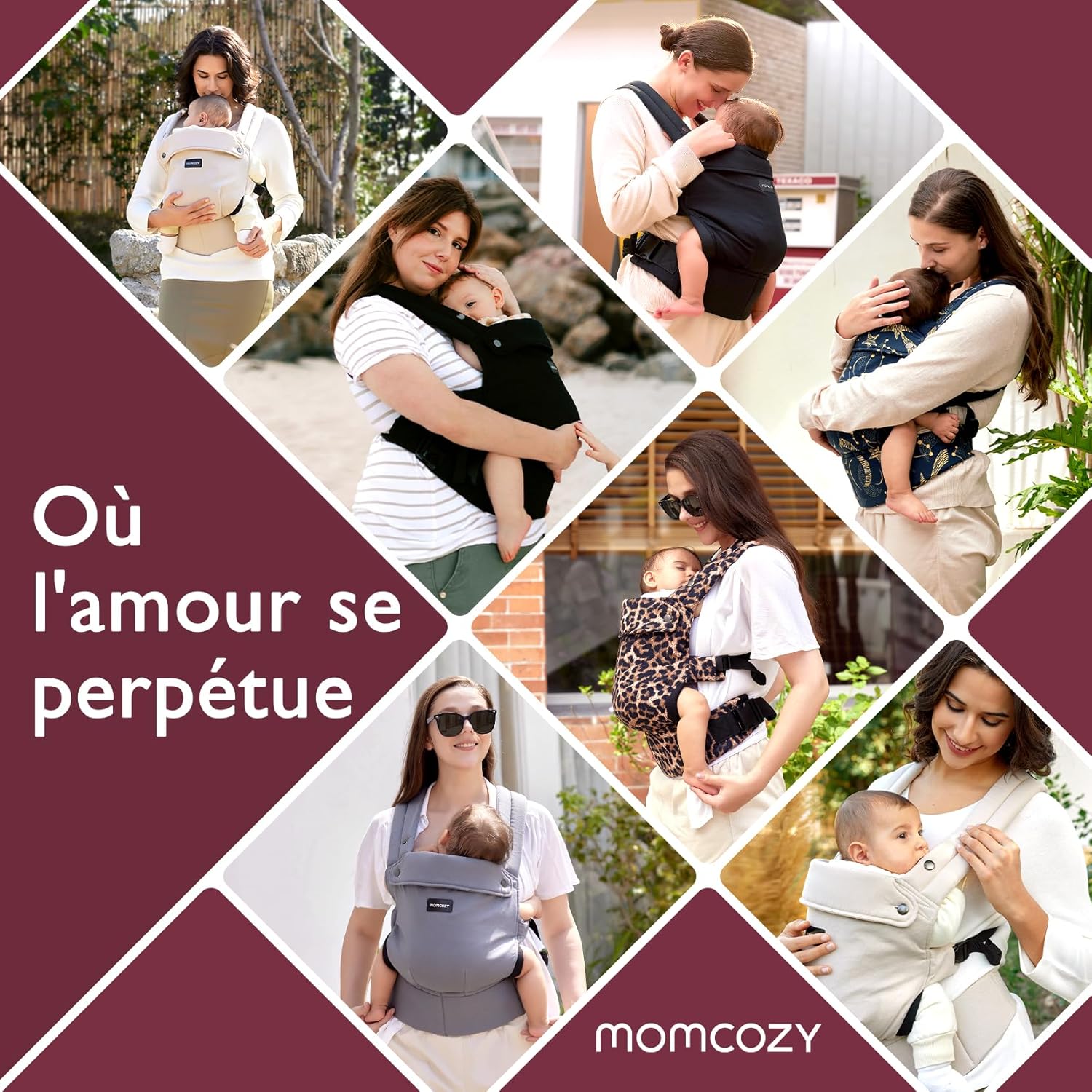 Thumbnail 5 de Momcozy Porte-bébé coton doux Noir 3–20 kg