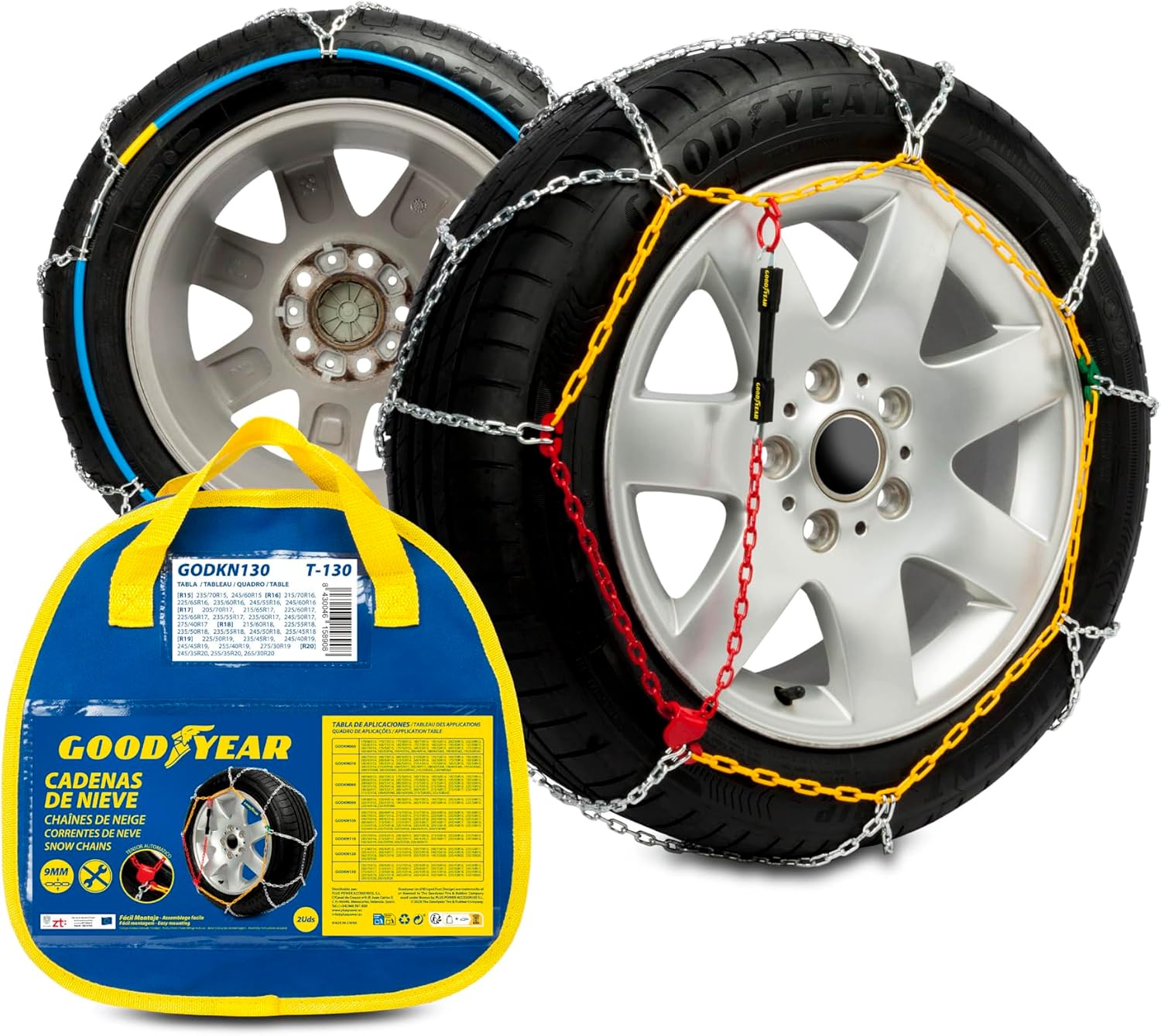 Detalle de Goodyear Jeu de 2 chaînes 9 mm Taille 130