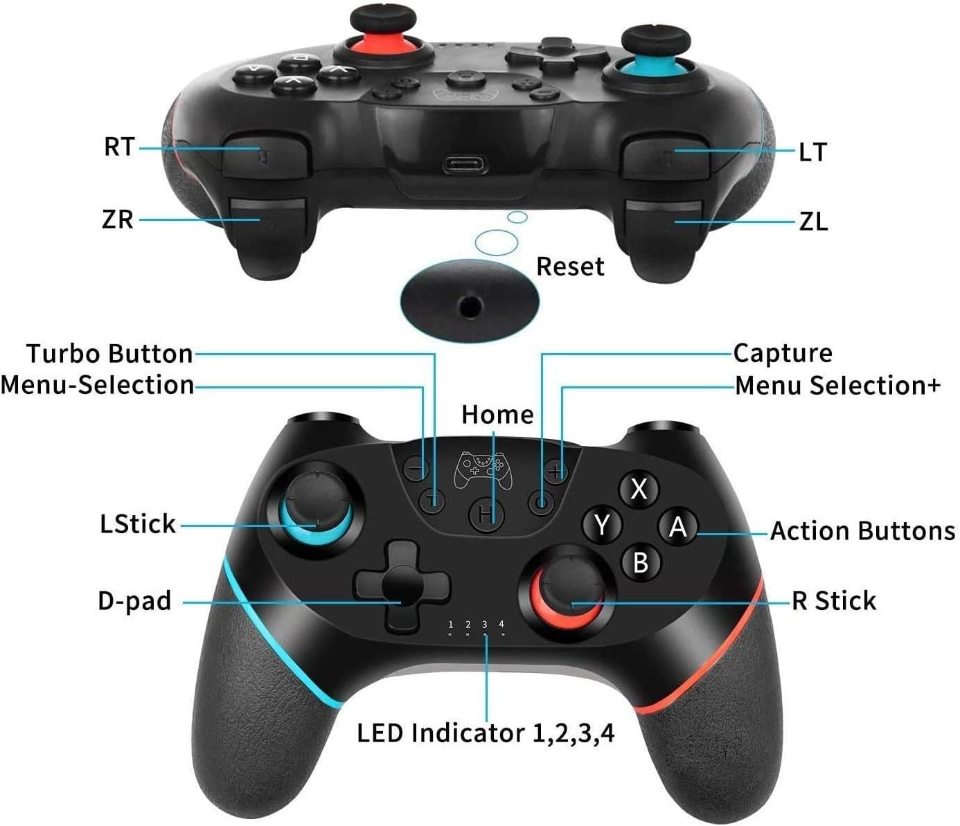 Thumbnail 6 de Olimoxi Switch Pro Controller with Hall Effect 2025