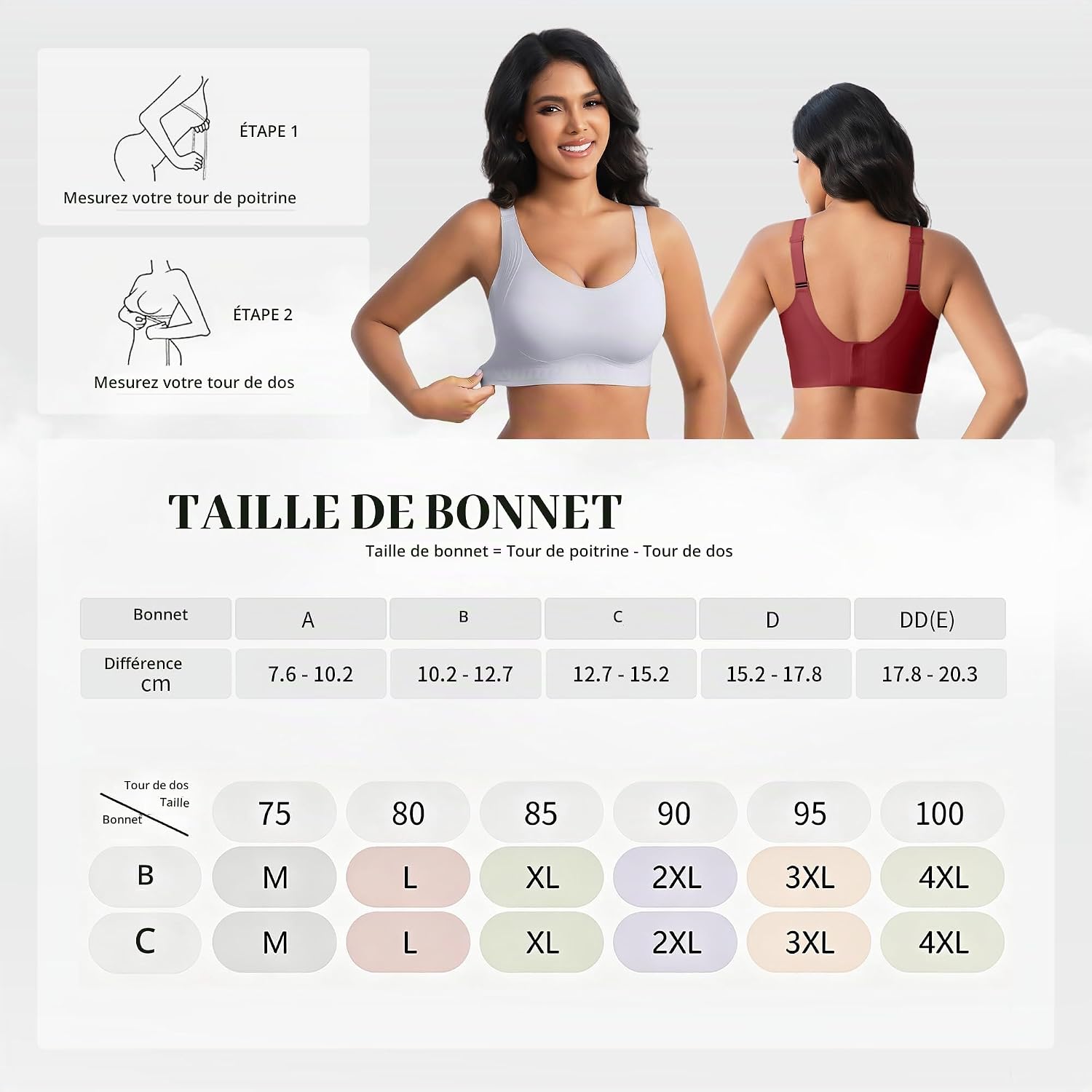 Thumbnail 6 de Fittingirls draadloze beha met lifting, halfvaste cups en brede antislipbandjes