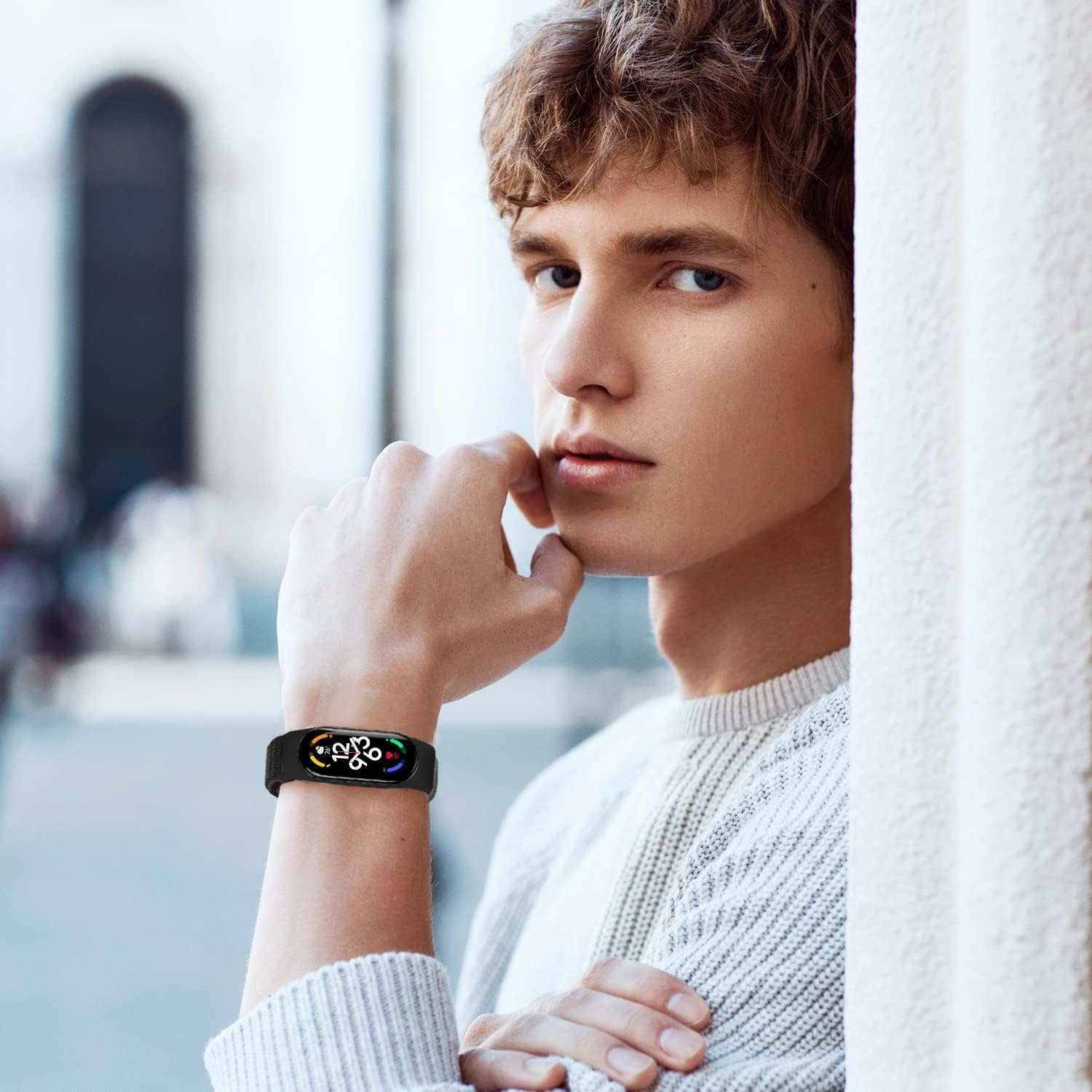 Thumbnail 6 de Tiptops Nylonarmband kompatibel mit Xiaomi Mi Band 7/6/5/4/3 und Amazfit Band 5 – atmungsaktiv, verstellbar, Klettverschluss
