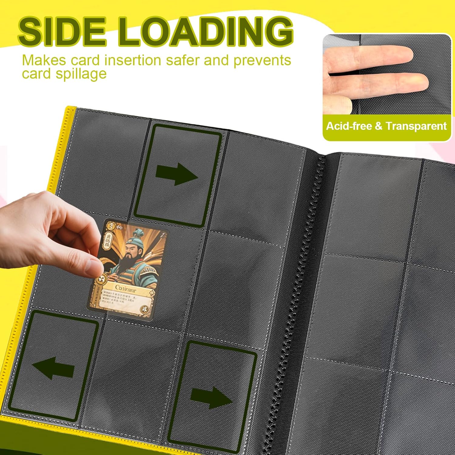 Thumbnail 3 de 9-Pocket Trading Card Binder (12 Pages, 216 Pockets) PU Album for MTG, TCG, Pokémon & More