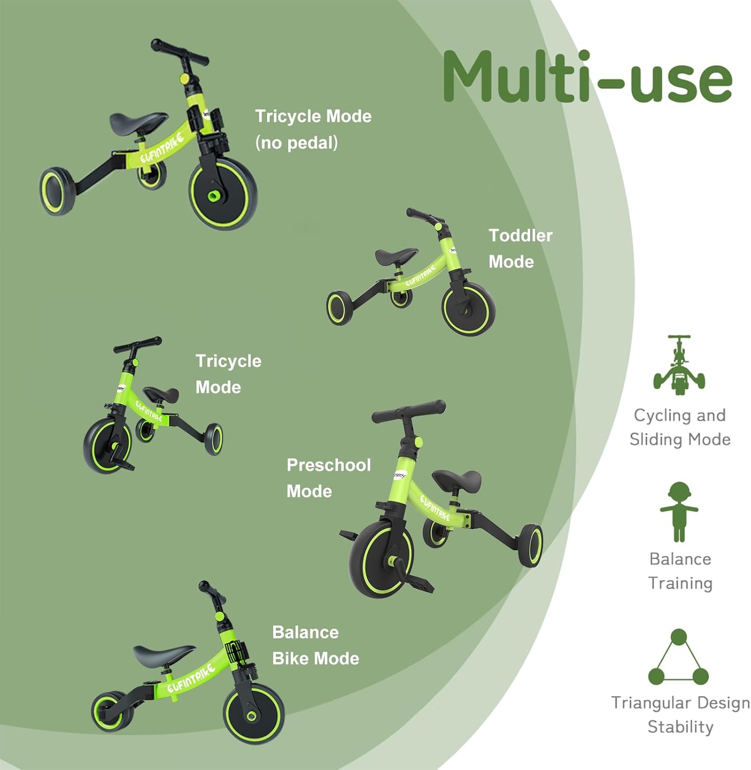 Thumbnail 1 de besrey 5-in-1 Toddler Bike for Ages 1–4, Removable Pedals