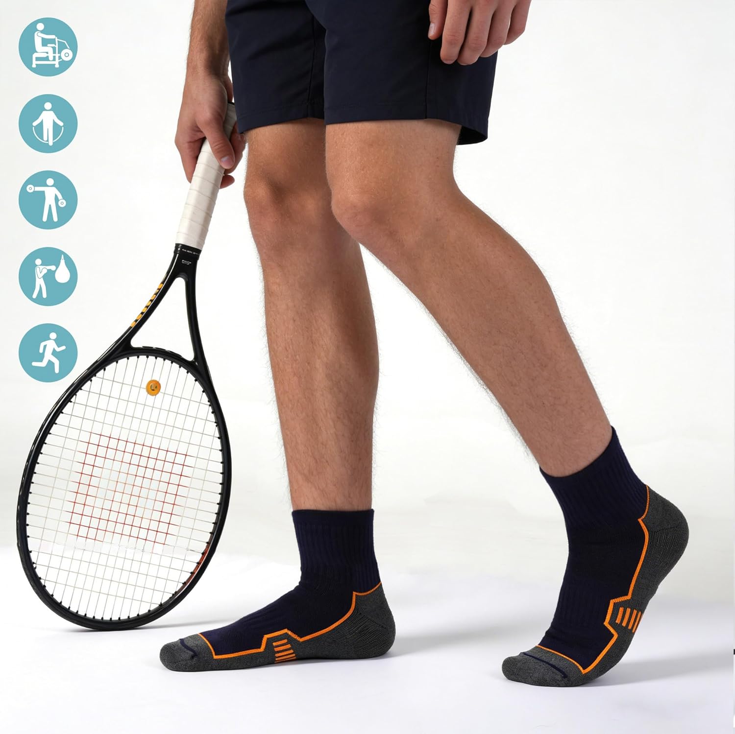 Thumbnail 3 de ILovDaisy Men’s Running Trainer Socks (Ankle, Cushioned & Anti-Blister) – 6 Pairs, UK 6-8 & 9-12