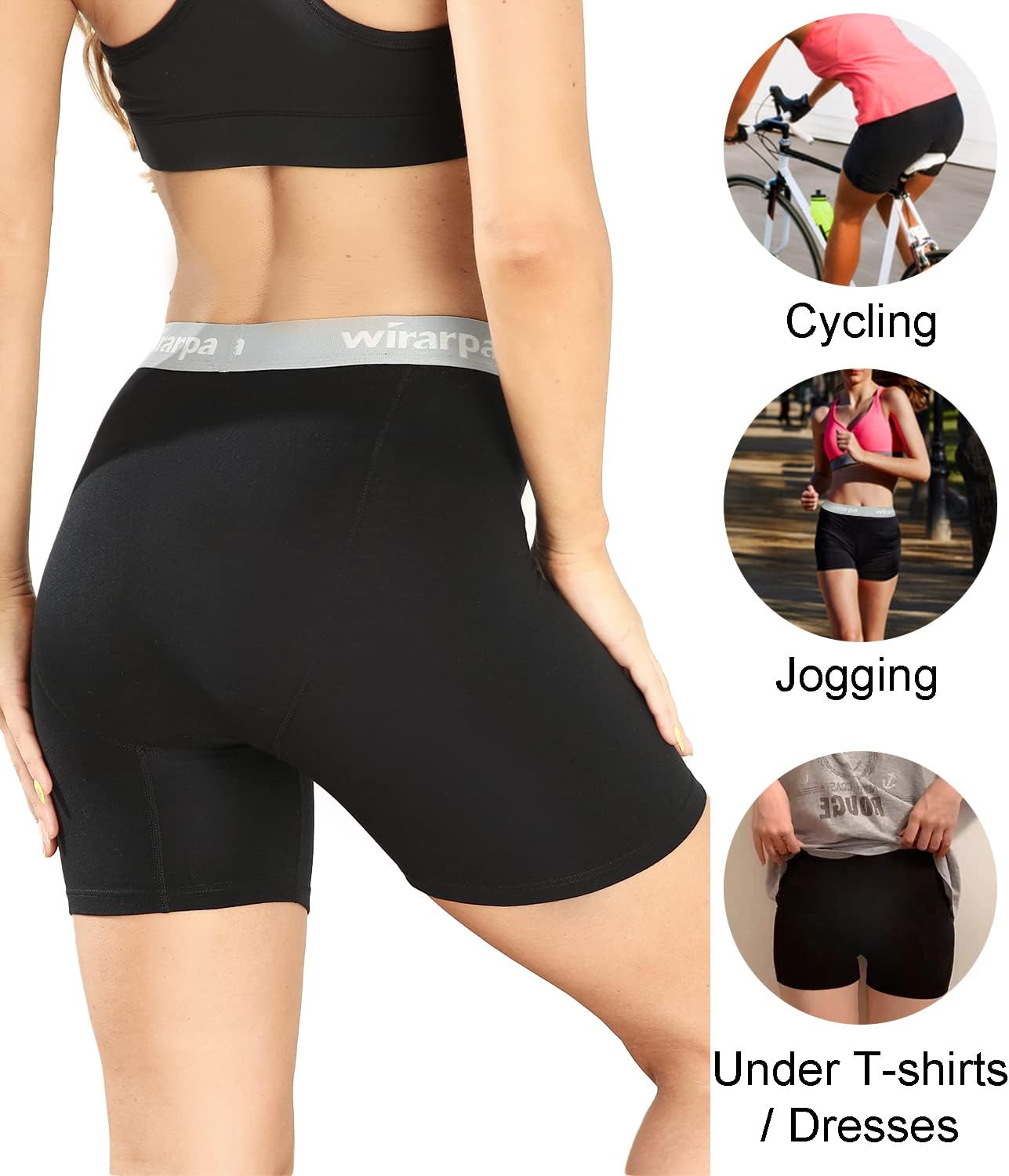 Detalle de wirarpa Pantaloncini sottogonna da donna in cotone elasticizzato, boxer antisfregamento (confezione da 4)