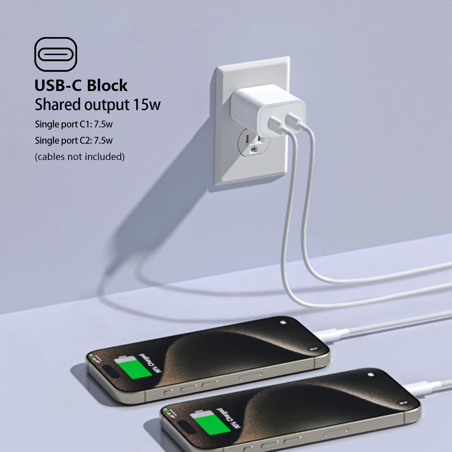 Detalle 2 de Apple Watch Series 11 Dual USB-C 20W Fast Charger