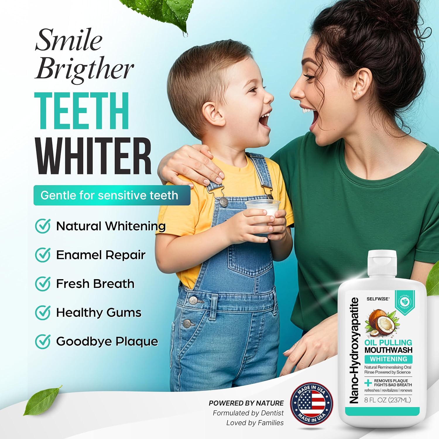 Thumbnail 3 de Nano-Hydroxyapatite Oil Pulling Whitening Mouthwash (8oz) for Teeth & Gums