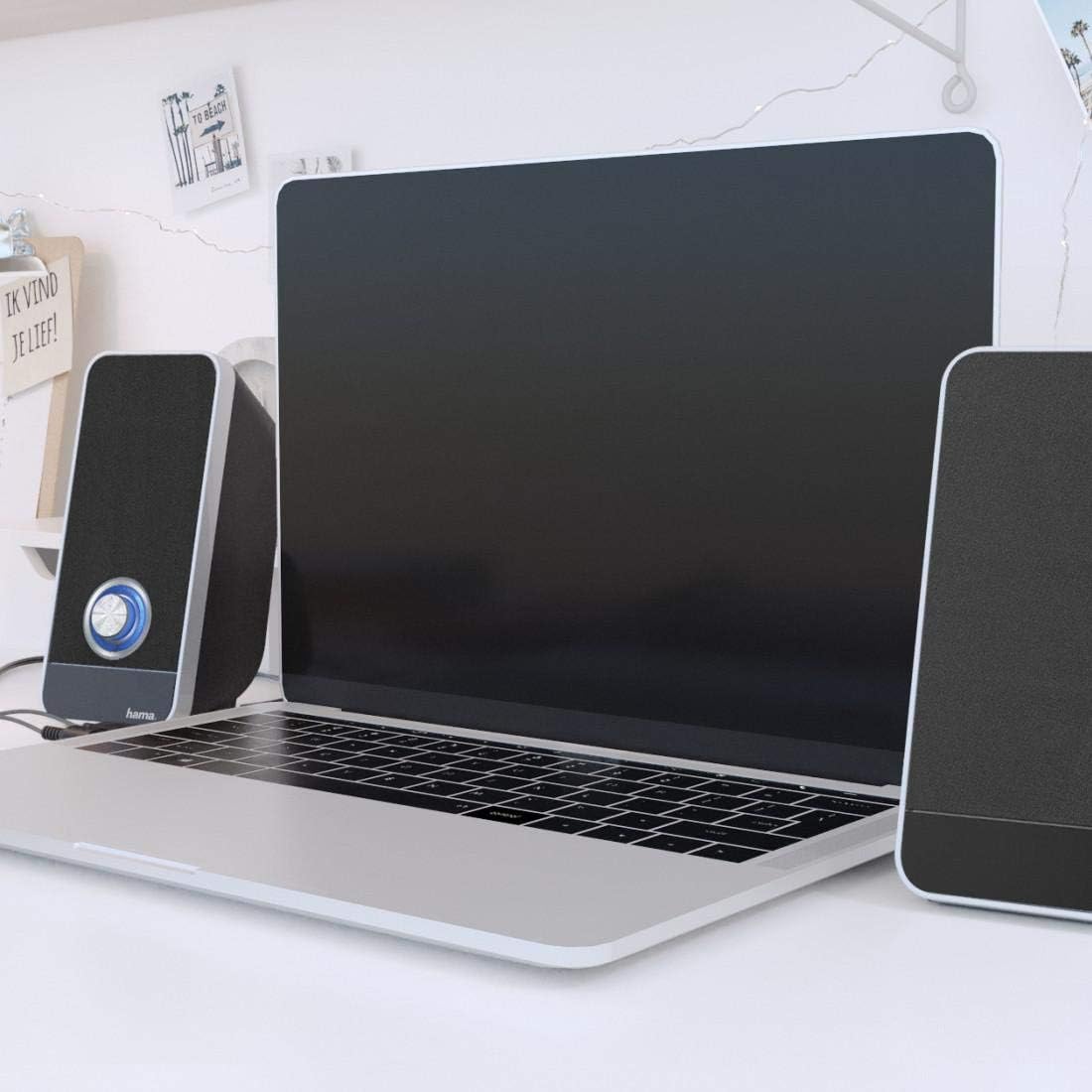 Thumbnail 1 de Hama Sonic LS-206 Dual PC Speakers (2.0) with USB power and AUX input in Black