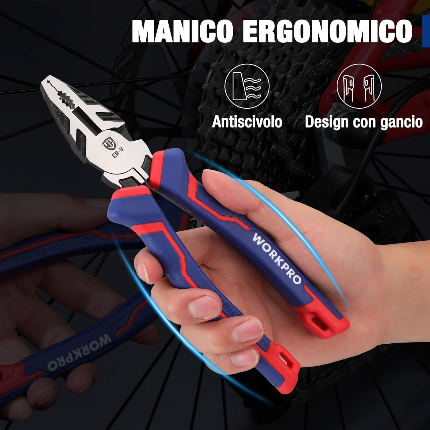 Thumbnail 6 de WORKPRO pinza combinata 200 mm in Cr-V, 4 in 1 con taglierina ed estrattore per viti