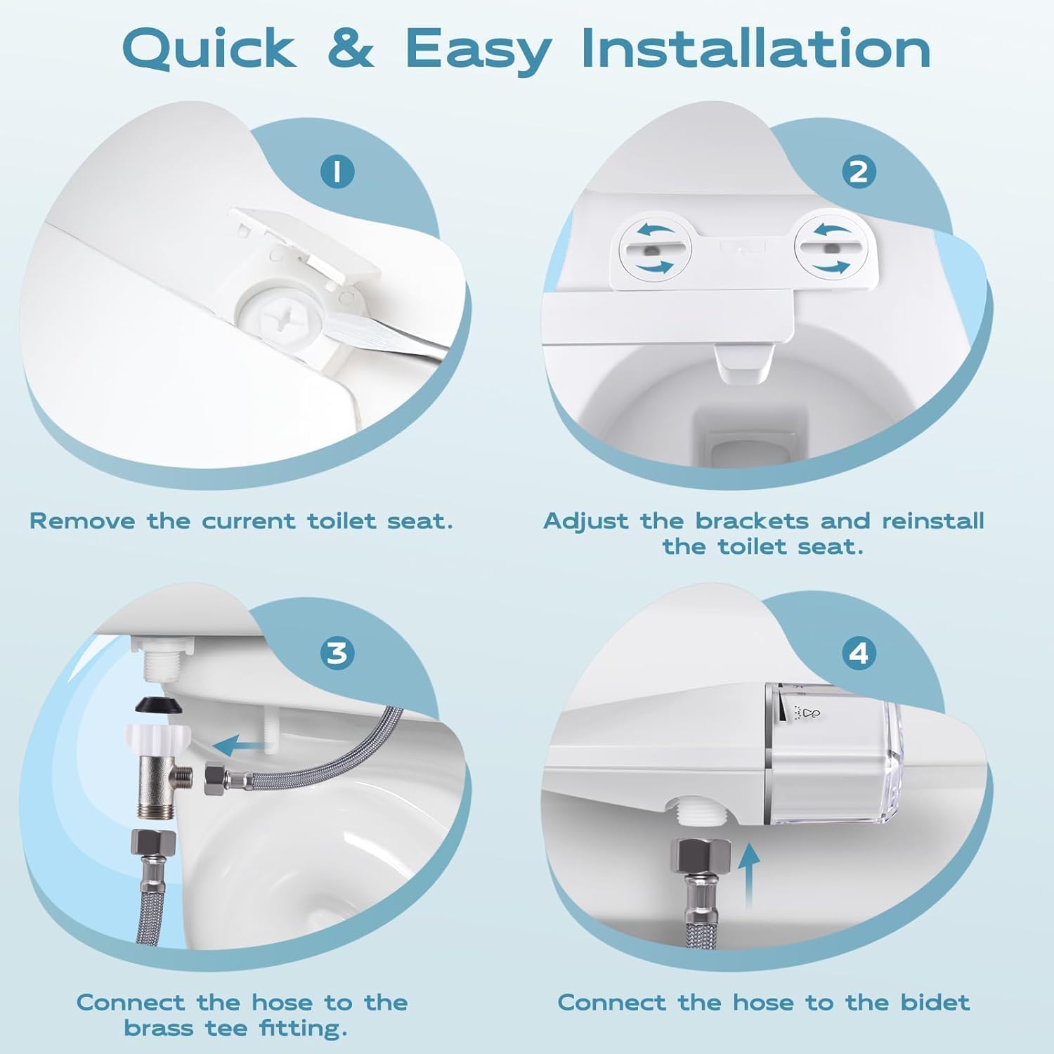 Detalle de Shineforu B02801 Dual-Mode Non-Electric Bidet Attachment with Pressure Control