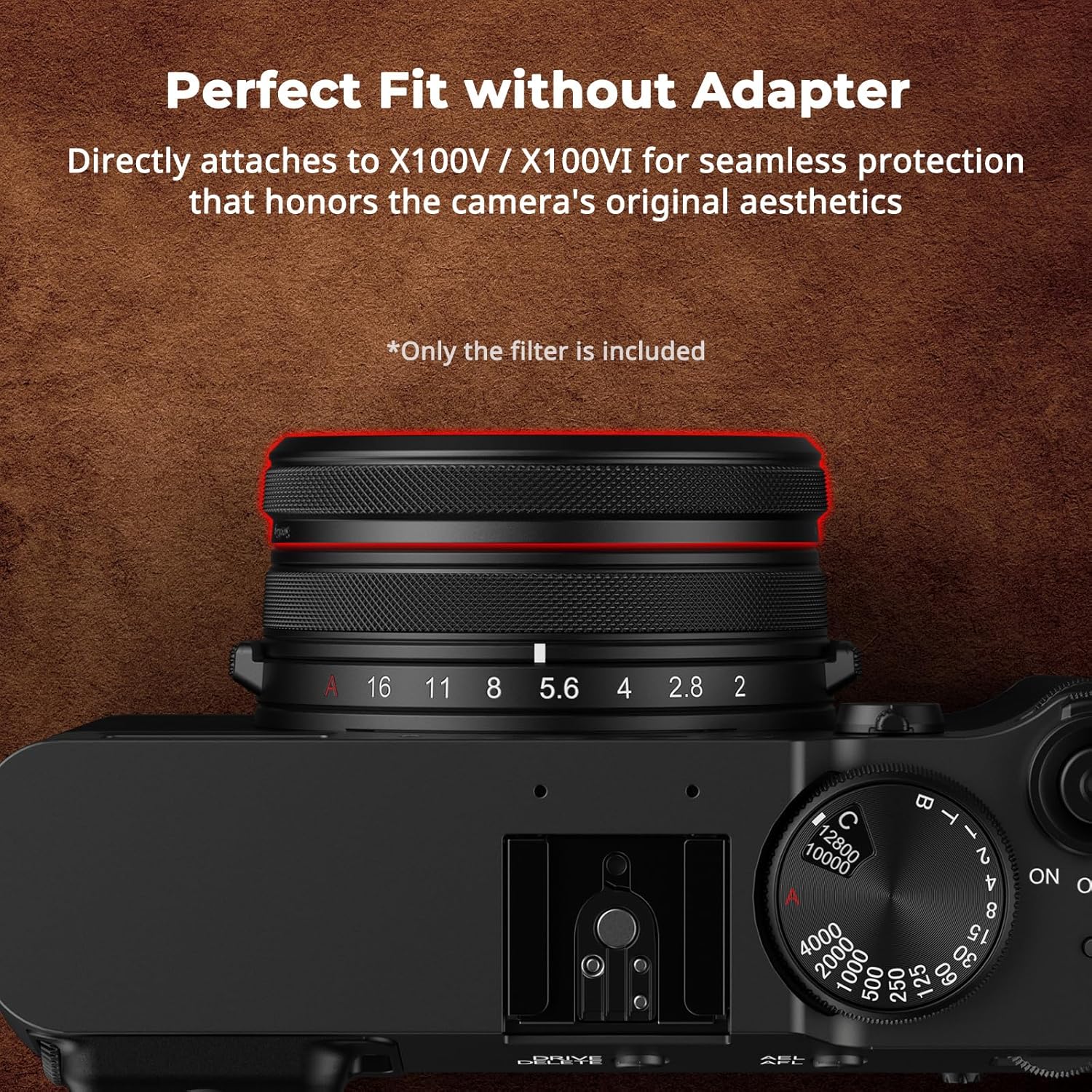 Thumbnail 1 de SmallRig 5852 Filtre UV pour Fujifilm X100VI / X100V (noir) – verre optique, transmission 99%