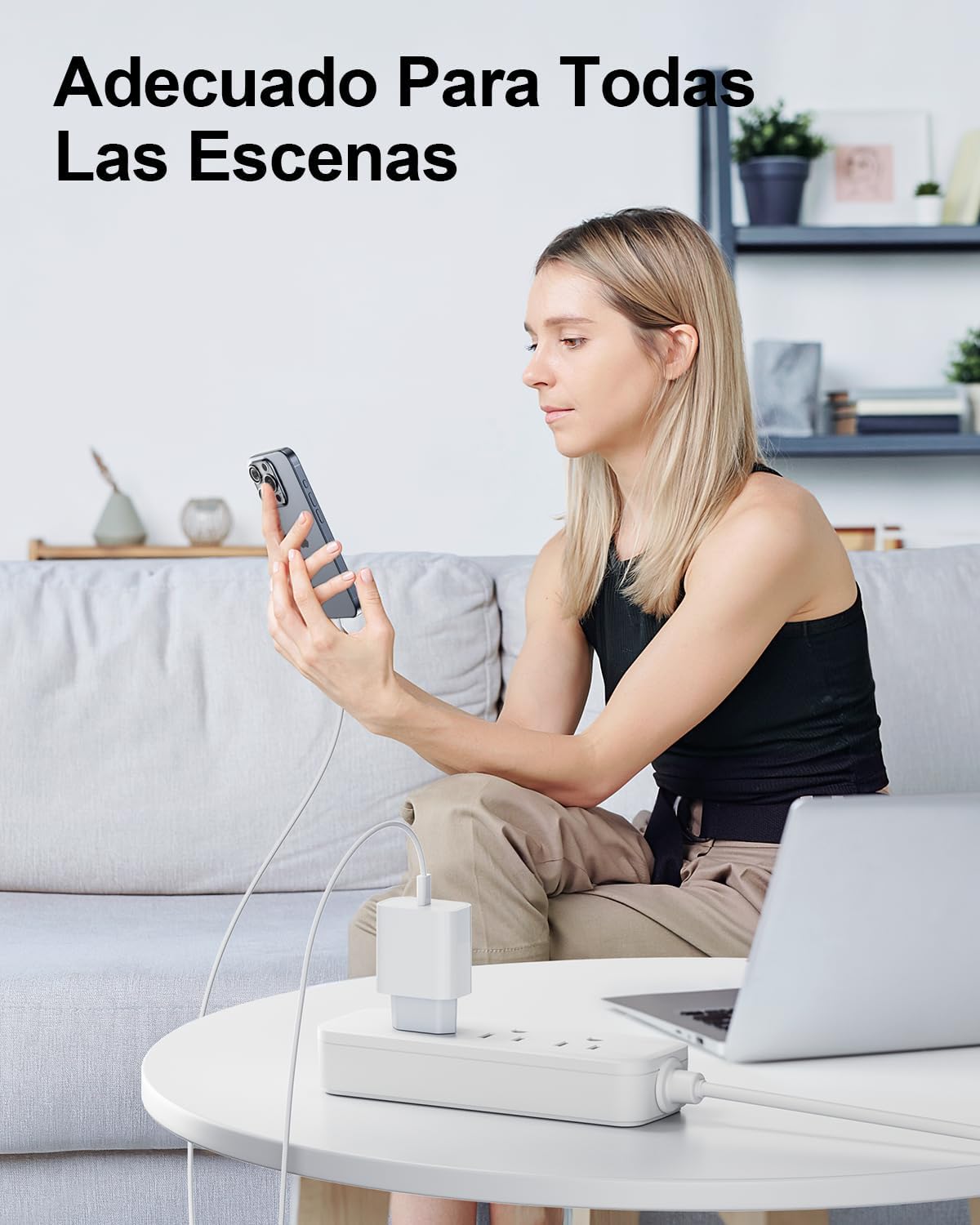 Thumbnail 4 de LumFocus Cargador USB-C de 25W con cable de 2 m para iPhone y más (Blanco)