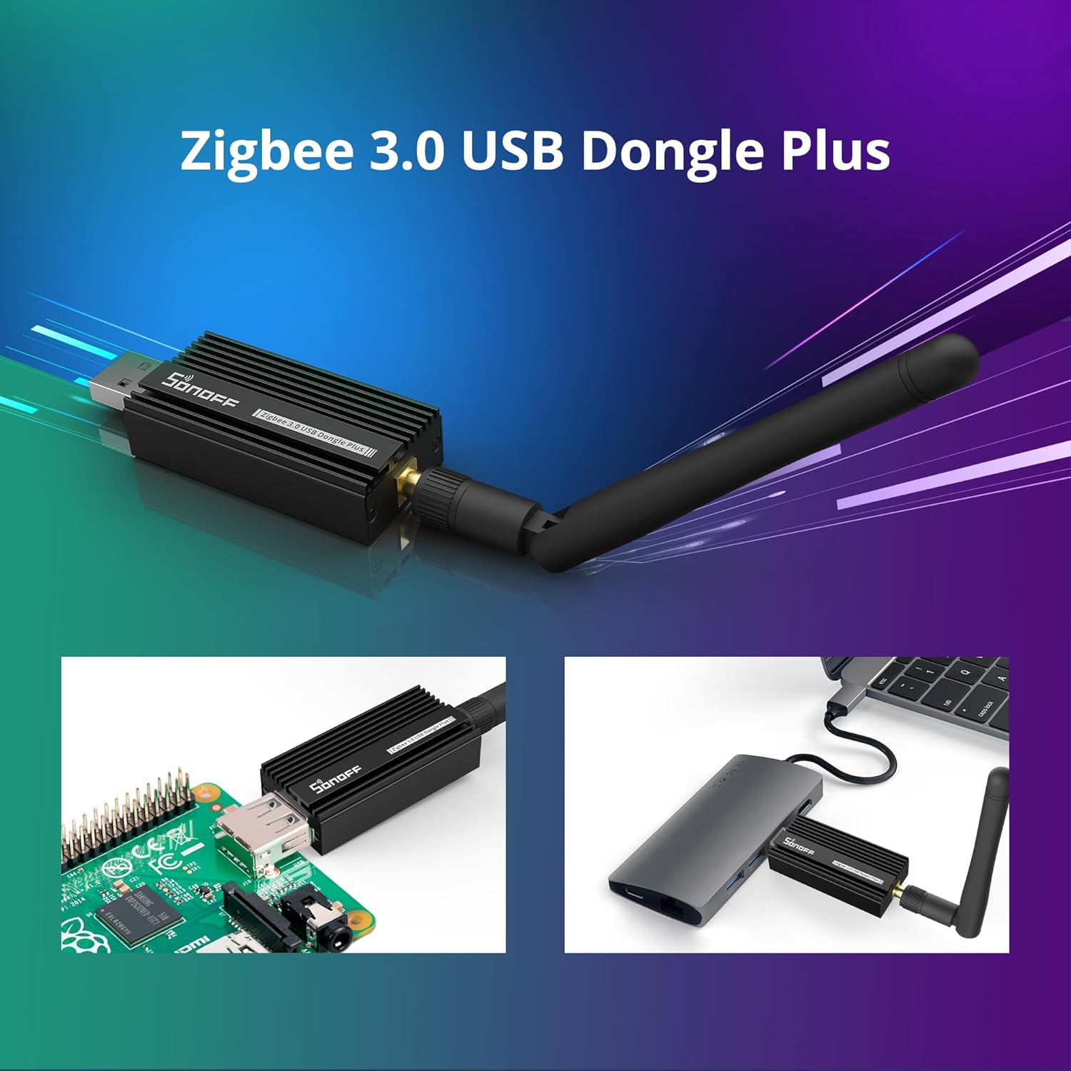 Detalle de SONOFF Universal Zigbee 3.0 USB Dongle Plus ZBDongle E Gateway with Antenna