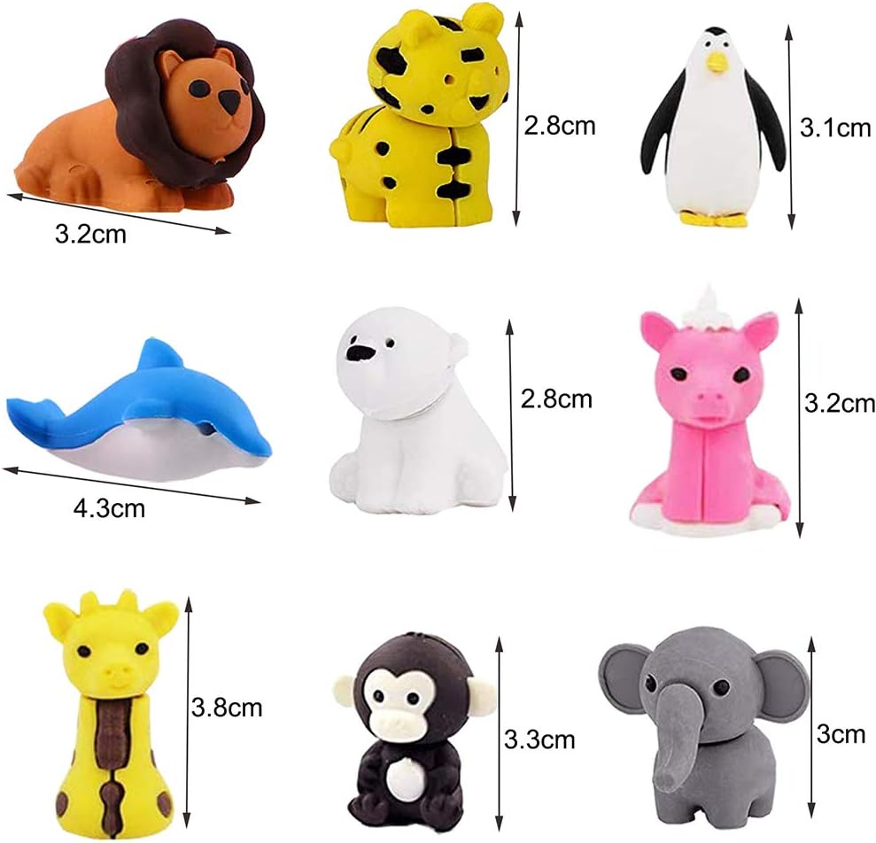 Thumbnail 6 de URSKYTOUS 35-Piece Animal Erasers Desk Pets Set: Fun Puzzle Erasers for Kids