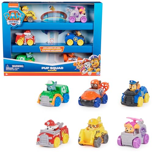 Detalle de Paw Patrol Pup Squad Racers Pack: 6 coches de Patrulla Canina para niños