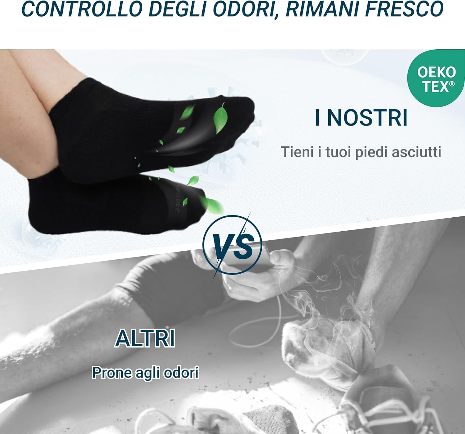 Thumbnail 5 de LOFIR calzini corti uomo in bambù (6 paia) traspiranti anti-odore per running, lavoro e trekking