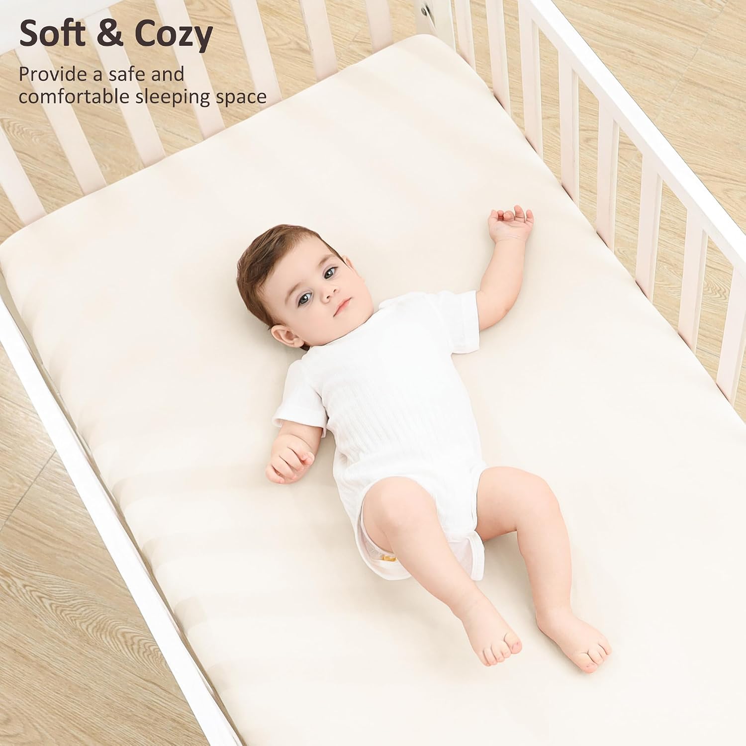 Thumbnail 1 de Bearmoss Next To Me Crib Sheets 85x51 cm — 2 Pack Apricot Powder