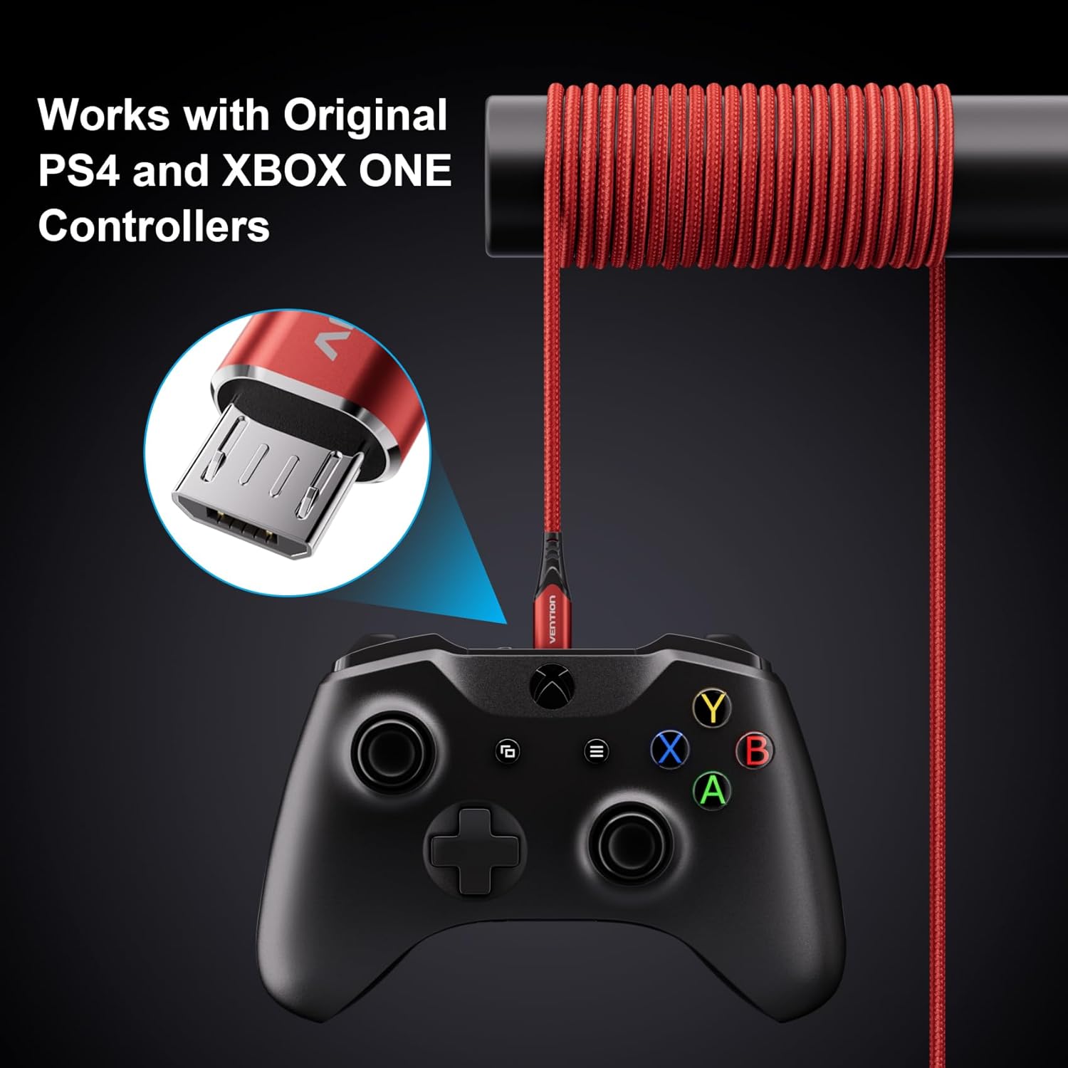 Thumbnail 4 de VENTION Micro USB Cable 2M – Durable Nylon Braided UK Charger for Kindle Fire and More