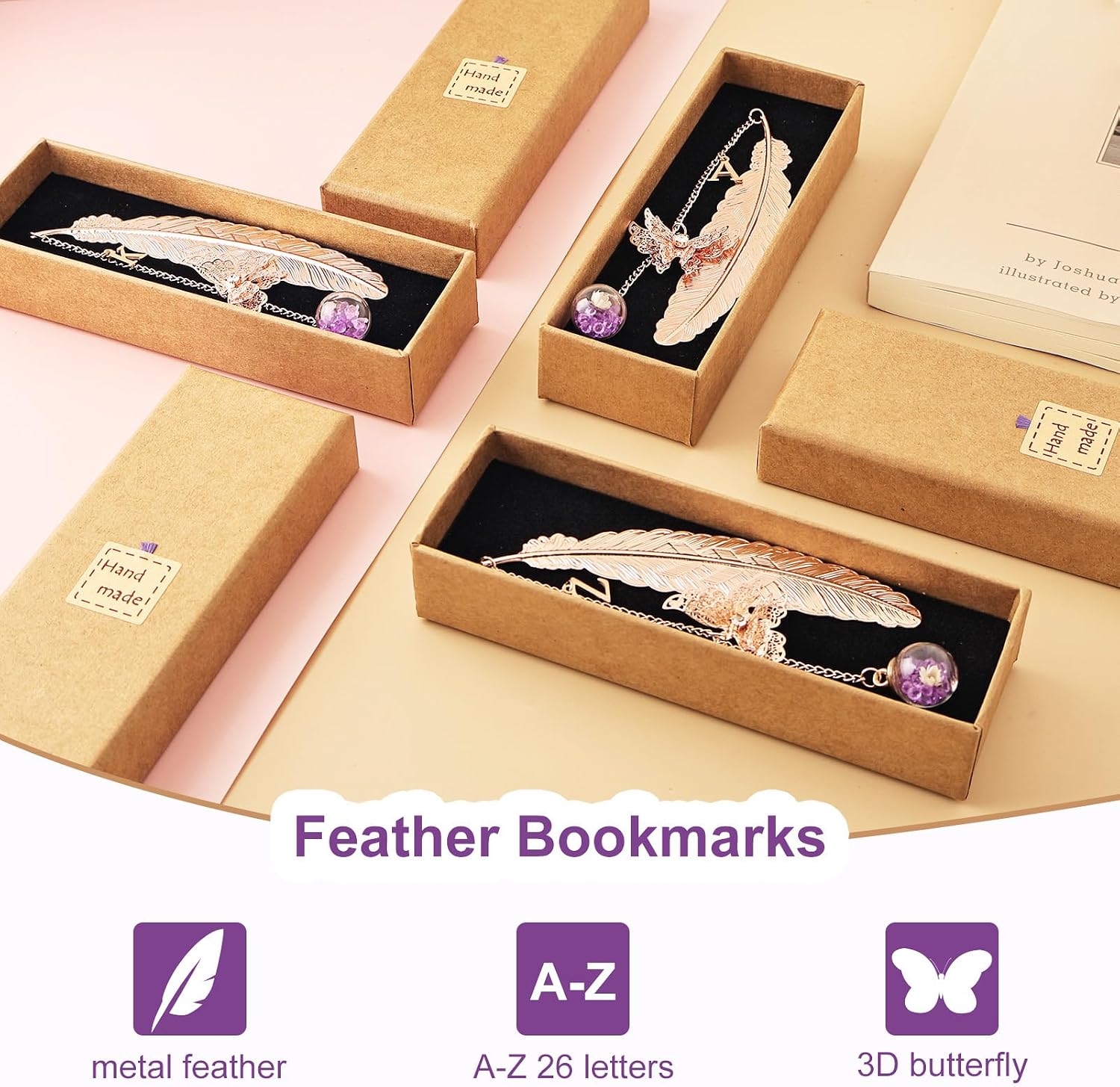 Thumbnail 2 de Snycler Metal Feather Bookmark, Rose Gold