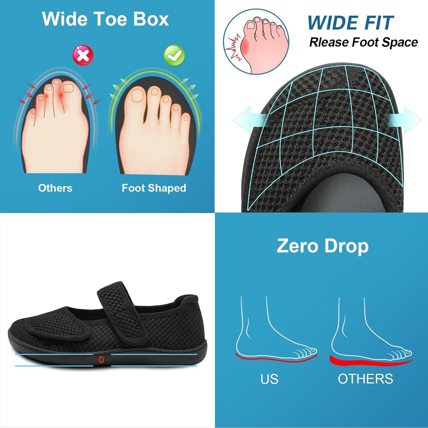 Thumbnail 2 de JOINFREE Womens Walking Shoes Wide Fit 10,000-test