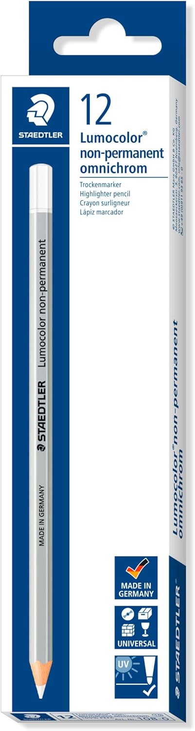 Detalle de Staedtler 108-0 Marcatore a Secco Nonpermanente – Matita Esagonale Bianca