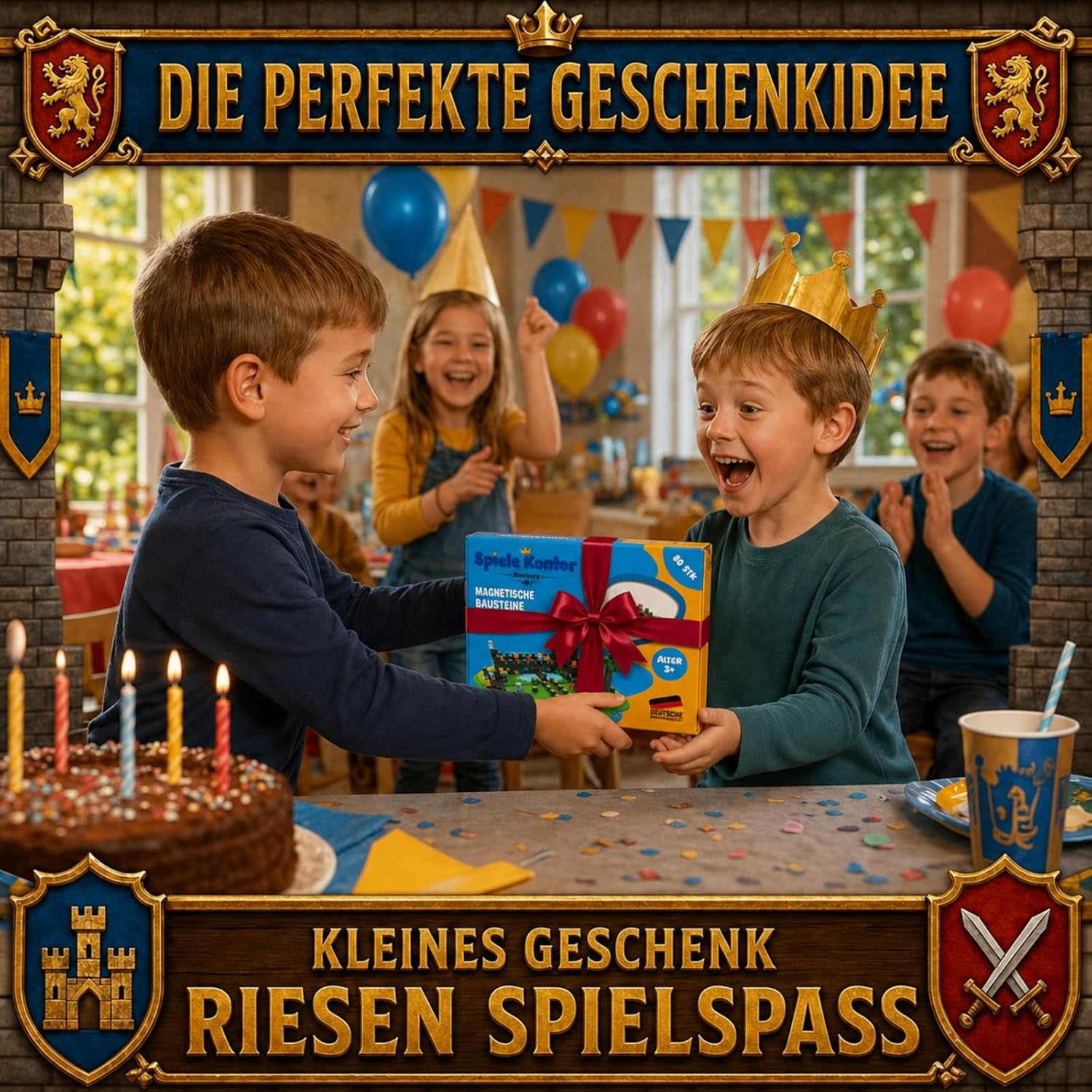 Thumbnail 6 de Spiele Kontor Hamburg Magnetische Ritterburg-Bausteine – 80 Teile