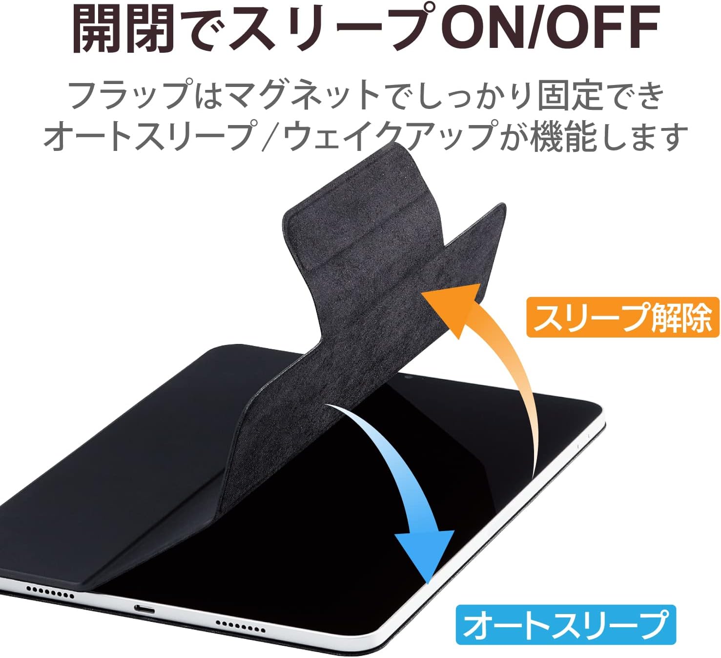 Detalle de エレコム TBWA22PMWVPF2BK iPad Pro 11インチ用マグネットケース 薄型軽量・オートスリープ対応