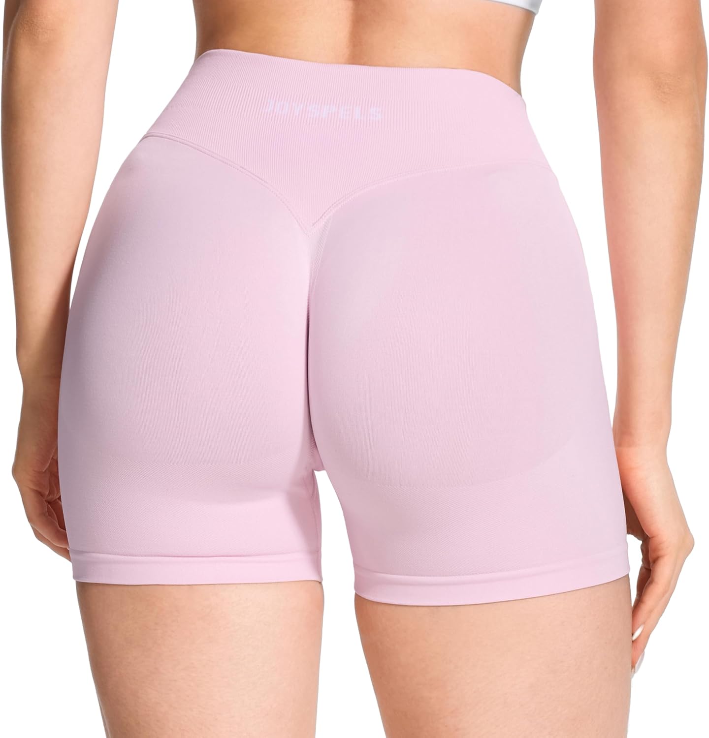 Thumbnail 3 de JOYSPELS Women’s Seamless Gym Shorts with High Waist Scrunch Ruched Detail