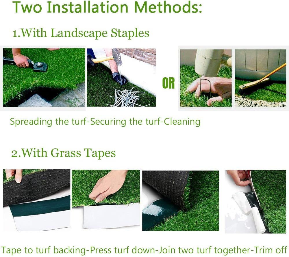 Detalle de Petgrow PG1-4 Artificial Grass Rug, 6.5 ft x 10 ft, 1.37-Inch Pile