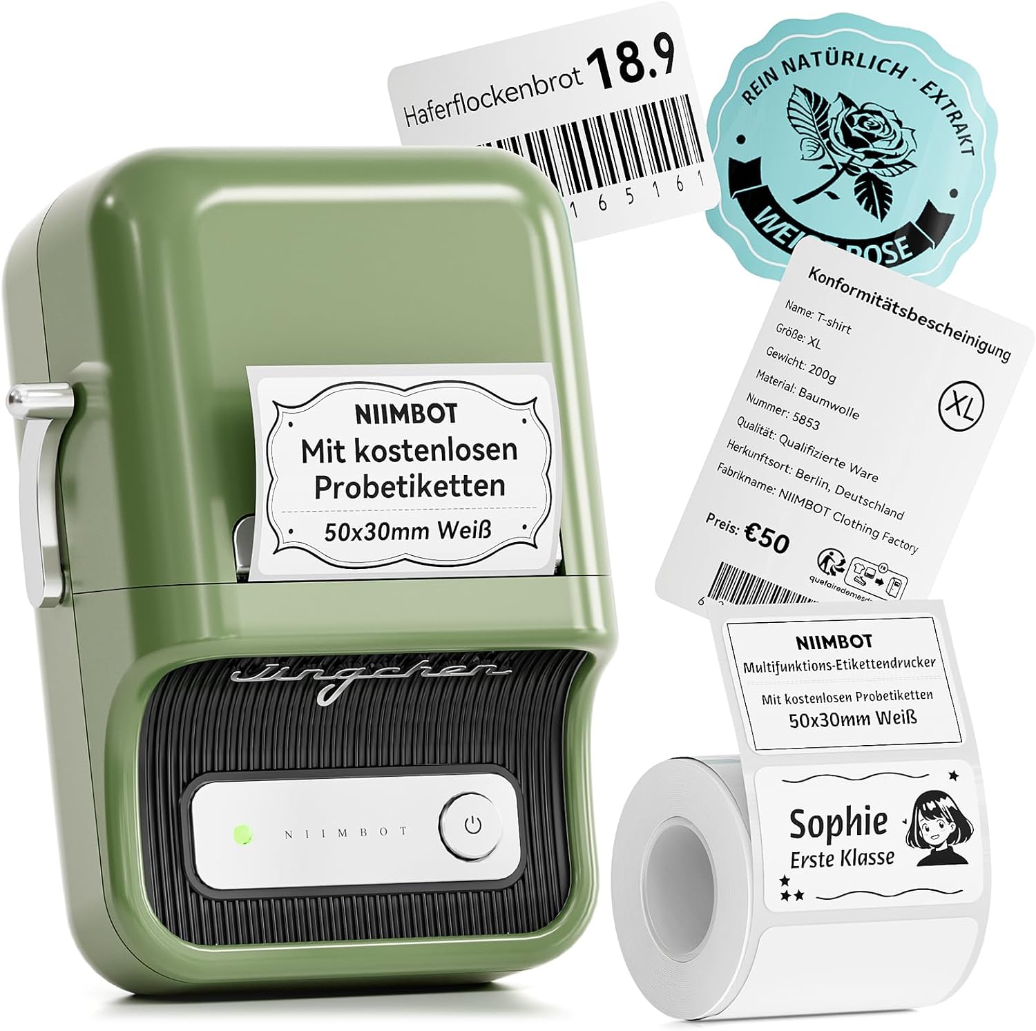 Detalle de NIIMBOT B21 Etikettendrucker Selbstklebe Label Printer 256 GB đ