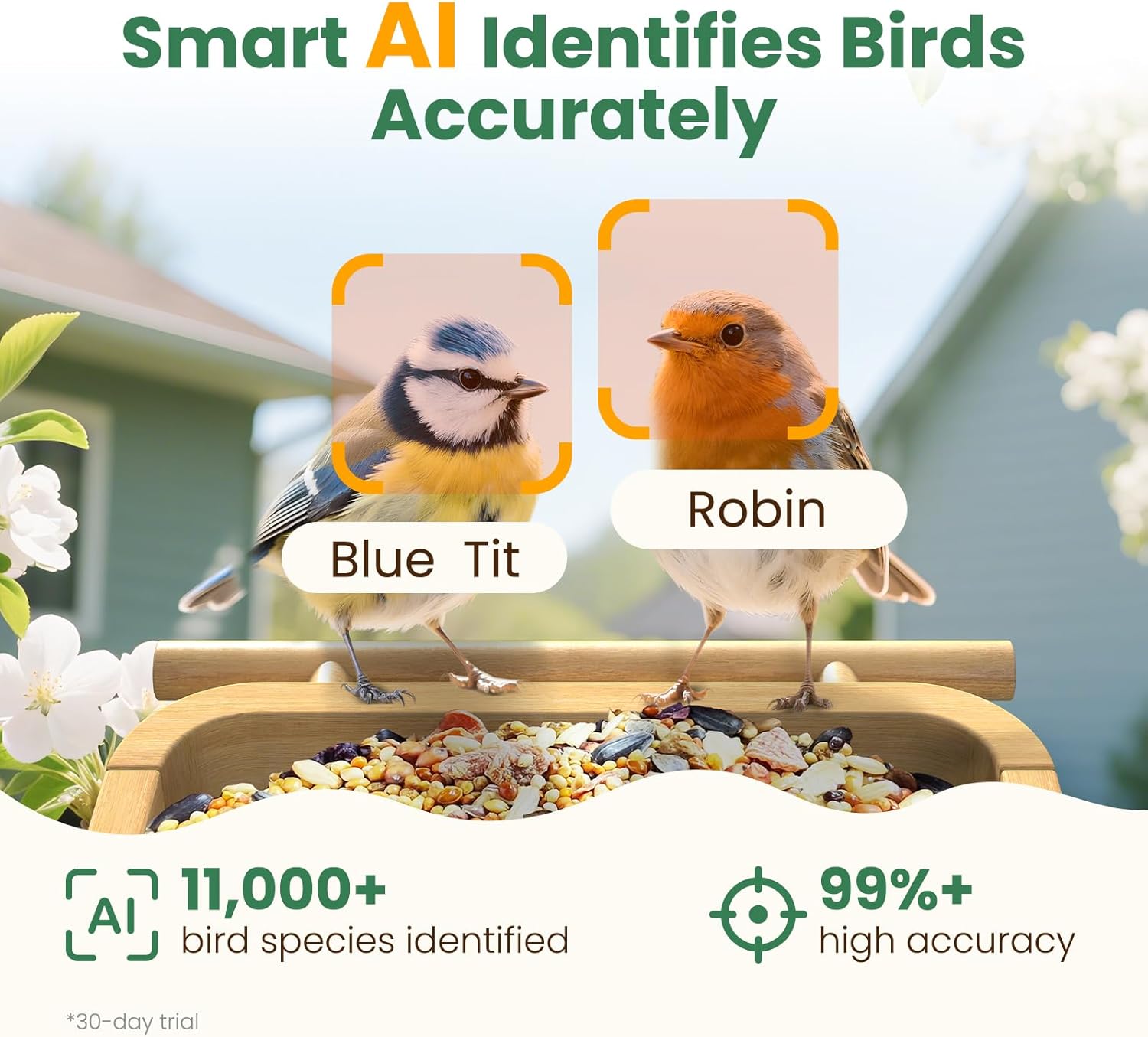 Thumbnail 3 de WLNYUGS Bird Feeder with Camera – Smart Bamboo 2.5K UHD AI Identification