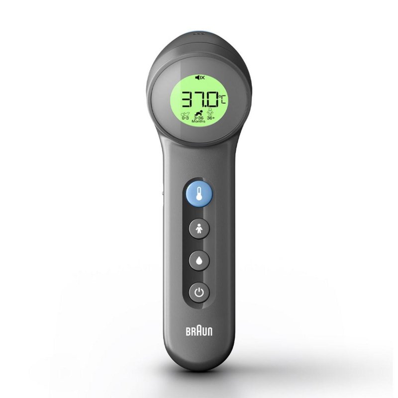 Braun BNT 400 BK termómetro frontal gris con sensor remoto y pantalla LCD