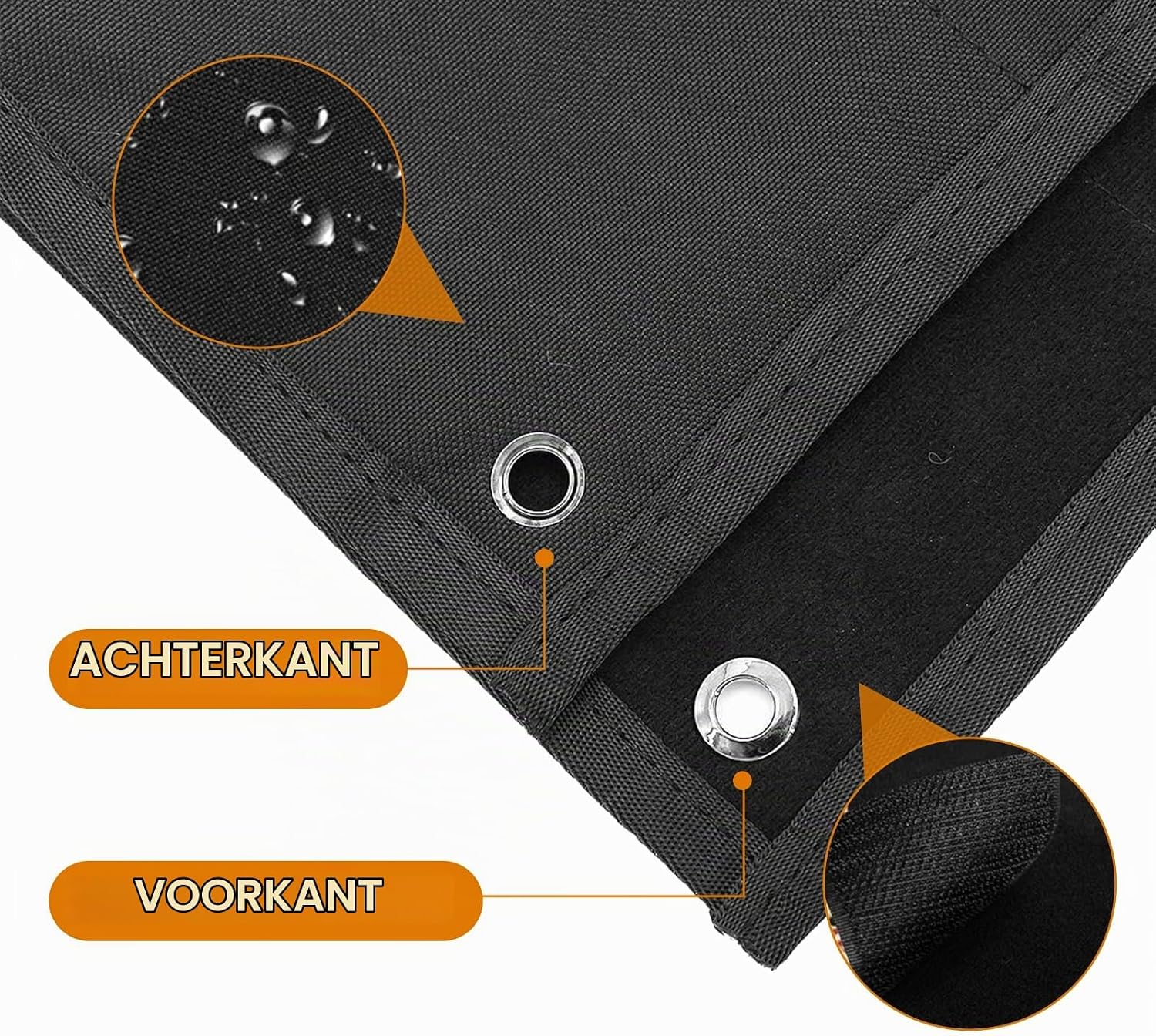 Thumbnail 3 de anyuan boy QT01 klittenband patchpaneel 60 x 45 cm, zwart Oxford-stof