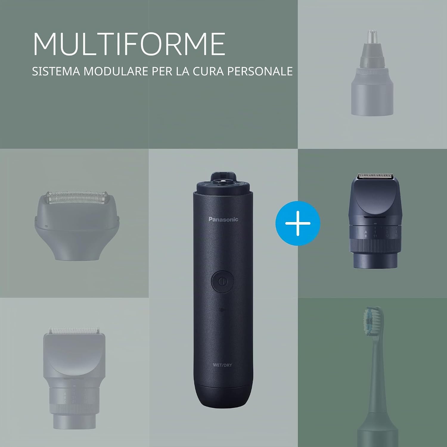 Thumbnail 1 de Panasonic Multishape ER-CKL1: regolabarba e tagliacapelli modulare con batteria ricaricabile agli ioni di litio