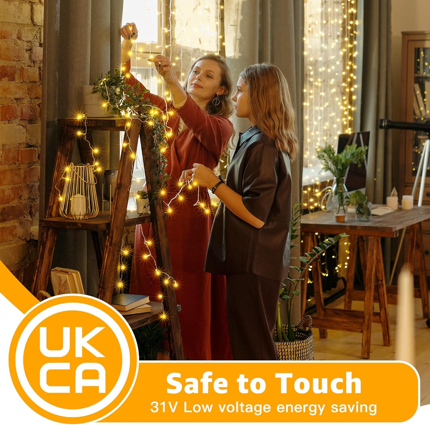 Detalle de Ollny Christmas Tree Lights 20m 200 LED outdoor fairy lights (mains powered) with remote and timer