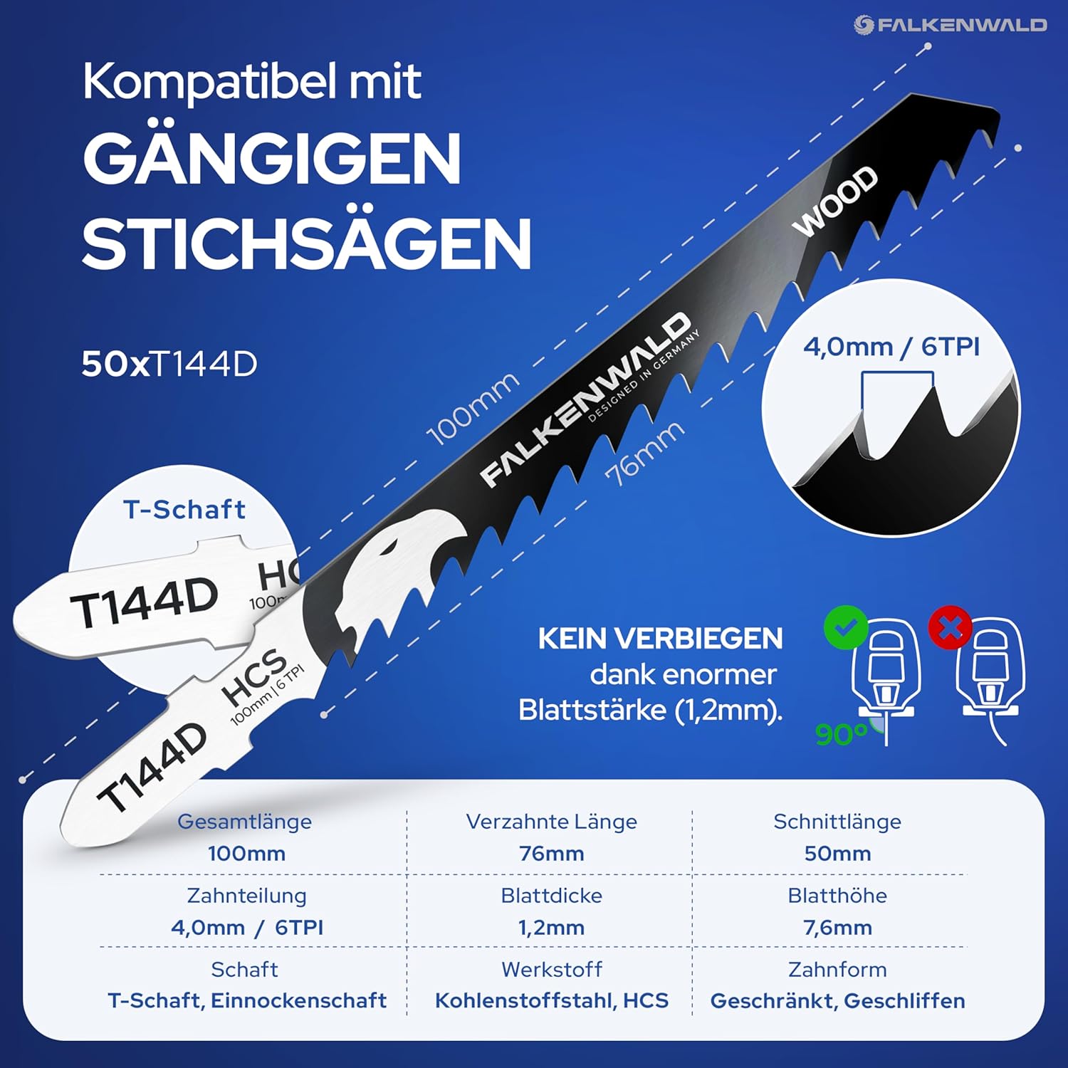 Thumbnail 1 de FALKENWALD Stichsägeblätter Holz T144D 50er