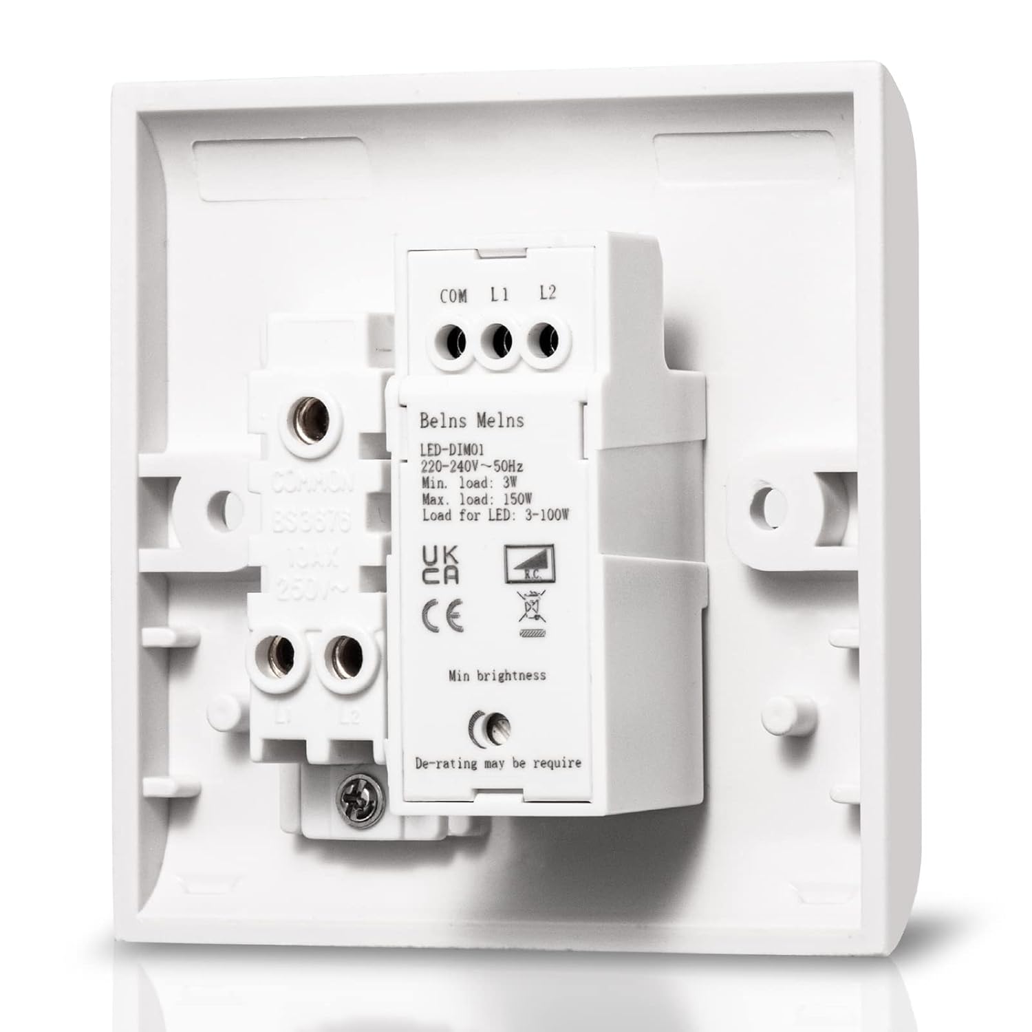 Detalle 2 de Belns Melns 2 Gang LED Dimmer and Rocker Switch
