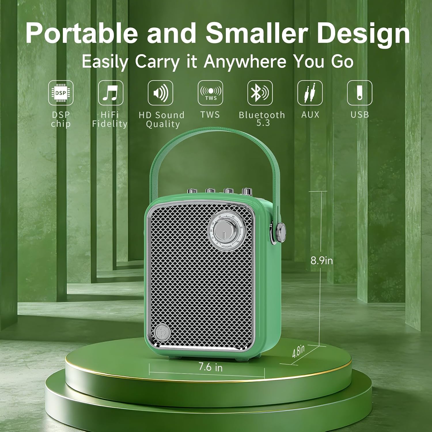 Thumbnail 3 de TOMPROAD Retro Decorative Bluetooth Speaker – Portable Deep Bass with DSP, TWS & Subwoofer