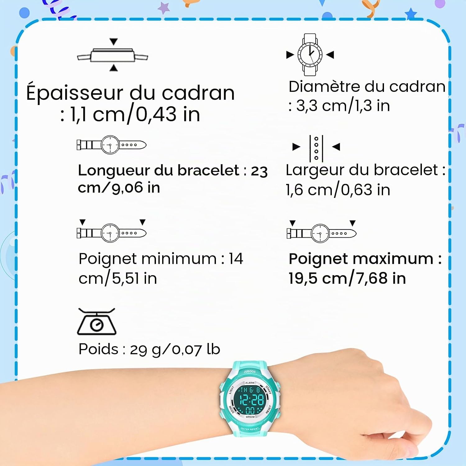 Thumbnail 4 de Juboos Montre Enfant 7 lumières